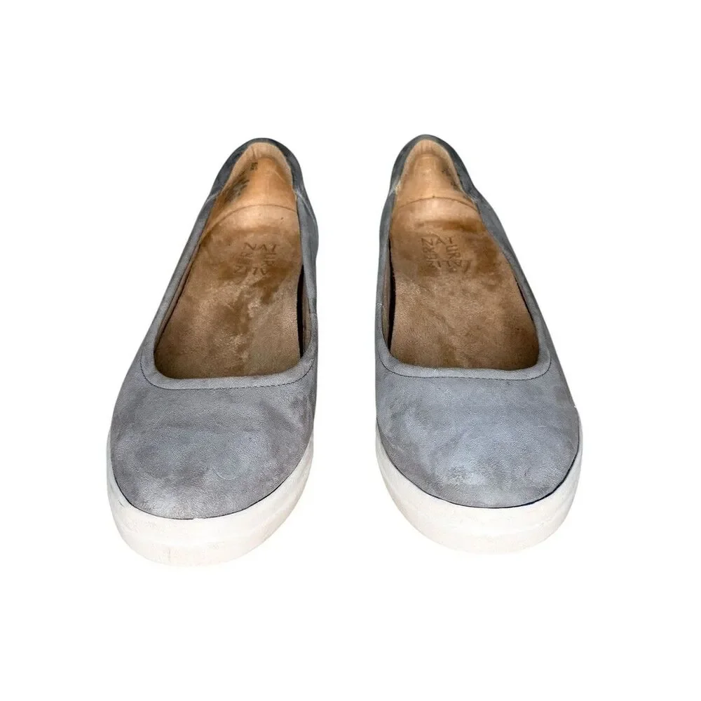 Naturalizer Platform Wedges Pump Size 7.5W  Slip On Gray Leather Suede Heels